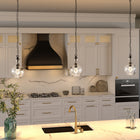 Hudson&Canal Verona 7" Wide Pendant with Glass Shade - Blackened Bronze/Clear-Product Dimensions: 7" L x 7" W x 11" H