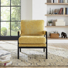 Brassex Hugo Accent Chair - Yellow-Rich chenille fabric cover
