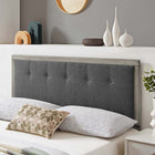 Modway Draper Tufted Fabric and Wood Queen Headboard - Grey Charcoal-Interchangeable Bed Frame Options
