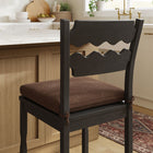 Modway Jax Oak Wood Counter Stool With Wavy Razor Back and Cushion - Black Cocoa-Non-Marking Foot Pads
