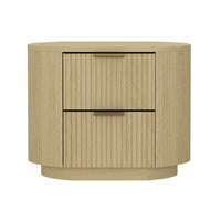 Manhattan Comfort Olivia 26.5" Modern Nightstand - Natural Oak/Gold-Modern Nightstand for Bedroom and Living Room Use