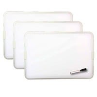 Flipside Products Tableau blanc magnétique effaçable à sec, double face, avec cadre en aluminium et stylet, 23 x 30 cm, lot de 3-Idéal pour une utilisation en classe, à la maison ou au bureau
