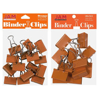 JAM Paper Colourful Binder Clips Assortment - Medium & Large - Orange - 27 Pack-Colour: Orange | Made of tempered steel for an extra strong hold