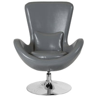 Flash Furniture Egg Series Grey Leather Side Reception Chair-Lounge Chair