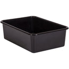 Teacher Created Resources - Grand bac de stockage en plastique noir, paquet de 3-Plusieurs bacs peuvent être empilés pour un stockage facile.