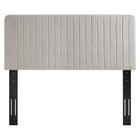 Modway - Milenna Chenal Touffé Tissu rembourré Tête de lit King/King de Californie, Flocons d’avoine-Rembourrage en tissu polyester