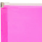 Jam Paper Enveloppes en plastique, fermeture à glissière, format lettre, 9 1/2 x 12 1/2 po, rose vif, 12/pqt-Ouverture : livret