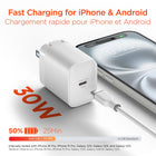 HyperGear 30W USB-C PD Wall Charger Hub with LED - White-Supports Samsung Super Fast Charging
