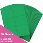 JAM Paper Mailing Address Labels - 3 1/3 x 4 - Green - 2 sets of 120-4" x 3.33"