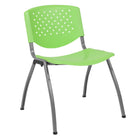 Flash Furniture - Chaise empilable en plastique série Hercule, capacité de 881 lb, structure en titane, vert (RUTF01AGN)-Capacité de poids de 880 lb