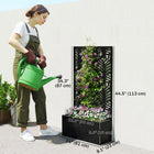 Outsunny Metal Raised Planter Box with 44.5" H Trellis - 24" L x 9" W - Monstera Leaf Cut-Outs -Drainage slots prevent water accumulation, promoting plant health 