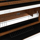 PawHut 2-Tier Wooden Rabbit Hutch - Brown-Asphalt shingle roof provides long lasting weather protection 