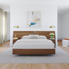 Nexera Panoramic Headboard - Queen Size - Walnut-Designed and made in Canada with CARB II/FSC Certified particle board and MDF materials.  Ships in 24-48H from order date. Assembly required