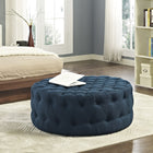 Modway Amour Upholstered Fabric Ottoman - Azure-Solid Wood and Plywood