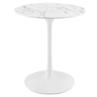 Modway Lippa 28" Round Faux Marble Dining Table - White-Modern dining table