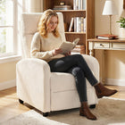 HOMCOM Push Back Recliner with Padded Seat for Home Theater - Beige-Well-suited for activities such as reading a book, watching TV, or napping
