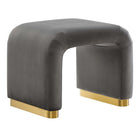 Modway - Koda Performance Velvet Tabouret en cascade - Brass Storm Grey-Revêtement en velours de performance