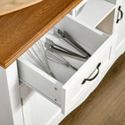 HOMCOM 71" H Kitchen Buffet Hutch Cabinet with Utility Drawer and 3 Door Units - White-Colour: White and Light Walnut 
