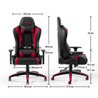Emerge - Fauteuil de jeu Vartan en cuir reconstitué - rouge-Dimensions du siège : 20,8 larg. x 17,8 prof. (po)