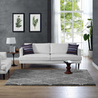 Modway - Toryn Réseau en losange Tapis 5 pi l x 8 pi L Shag Area - Gris et Ivoire-Dessous du tissu de jute adhéré