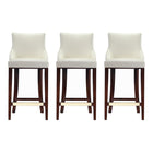 Manhattan Comfort - Shubert tabouret de bar moderne en similicuir 22,64" - ivoire - lot de 3-Tabouret de bar moderne avec dossier parfait pour une utilisation au bar et dans la cuisine. Ensemble de 3