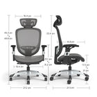 Staples - Fauteuil fonctionnel pivotant ergonomique en mailles Hyken - Gris-Dotée d’un mécanisme d’inclinaison pivotante, d’un mécanisme de verrouillage de l’inclinaison verticale et d’un bouton de tension qui vous permet d’ajuster la résistance de la chaise pour l’incliner, ce qui rend l’inclinaison plus facile ou plus difficile