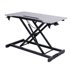 Rocelco 31.5" Adjustable Sit/Stand Up Desk Riser with Anti Fatigue Mat - Grey-Work surface is 32 inches wide x 17 inches deep. 