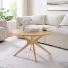 Modway Crossroads Round Wood Coffee Table - Oak-Ash Wood Veneer