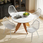 HOMCOM - Chaises de salle à manger en plastique avec dossier ajouré pour cuisine - blanc - ensemble de 4-Fixez les pieds à l’assise avec les accessoires inclus 
