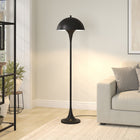 Hudson&Canal - Lampadaire Vega 61" de haut avec abat-jour en métal - Bronze noirci-Comprend un cordon de 8 pieds avec un interrupteur à pédale marche/arrêt