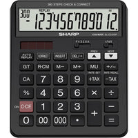 Sharp 12-Digit Angled LCD Display Desktop Calculator - Black-12-digit extra-large display for easy viewing