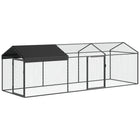 PawHut Metal Chicken Coop - Chicken Run with Waterproof & Anti-UV Cover-Features a 3 ㎡(32.3 sq.ft) run area, offering ample space for pets