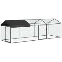 PawHut Metal Chicken Coop - Chicken Run with Waterproof & Anti-UV Cover-Features a 3 ㎡(32.3 sq.ft) run area, offering ample space for pets