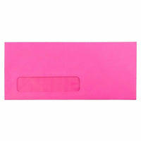 JAM Paper #10 Window Envelopes, 4 1/8 x 9.5, Brite Hue Ultra Fuchsia Pink, 1000 Pack (5156479B)-Ultra fuchsia hot pink