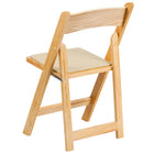 Flash Furniture HERCULES Series Natural Wood Folding Chair with Vinyl Padded Seat-Lightweight Design