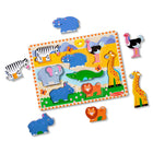 Melissa & Doug - Puzzle à grosses pièces en bois, safari - 8 pièces-Planche de puzzle en bois robuste