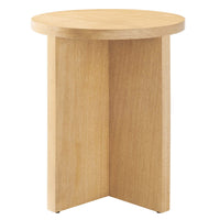Modway Silas Round Wood Side Table - Natural-Modern Round Side Table