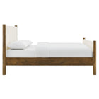 Modway Maven Queen Size Boucle Upholstered Platform Bed - Feather Walnut-Wood Slat Support