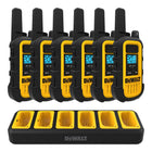 DEWALT - DXFRS300 lot de 48 radios robustes avec 8 chargeurs à 6 ports-Norme IP67 étanche à la poussière et à l'eau