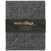 Mead West Village Fabric Journal - 10" H x 8" W - 80 Sheets-Elegant Hardcover Design: Soft gray, textured cotton cover delivers a classic, polished look suitable for professional or personal use