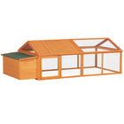 Pawhut 30" H Large Chicken Run with Nesting Box - Orange-Large run offers over large space for four to eight chickens 