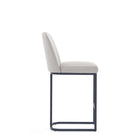 Manhattan Comfort Serena 17.71" Modern Leatherette Upholstered Counter Stool - Light Grey - 3 Pack-Made to Last. Commercial Grade Product