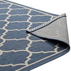 Modway - Avena Treillis en quadrifolie marocain intérieurs et extérieurs Tapis de 5 pi l x 8 pi L - Bleu et beige-8