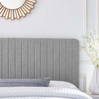 Modway Milenna Channel Tufted Upholstered Fabric King/California King Headboard - Light Grey-Multiple Mounting Positions
