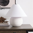Hudson&Canal Willa 18" Tall Textured Ceramic Table Lamp with Fabric Shade - Cream/White-Clean with a soft, dry cloth and no harsh chemicals or abrasive cleaning materials