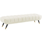 Modway Adept Performance Velvet Bench - Ivory-Chic Mid-Century Modern Bench