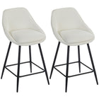 HOMCOM 26" Counter Height Swivel Bar Stools - Cream White - 2 Pack-A set of two modern bar stools creates a coordinated look
