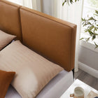 Modway Lindee Vegan Leather Full Headboard - Tan-Vegan Leather Upholstery
