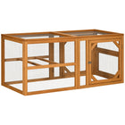 PawHut - Extension de poulailler en bois, cage à poules avec perchoirs, orange-Agrandissez votre poulailler pour créer facilement et efficacement de l’espace pour plus de poules, et reliez-en deux ensemble de manière illimitée 