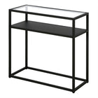 Hudson&Canal - Table d'appoint rectangulaire Ada 24 po de largeur - Bronze noirci-Le plateau de table et l'étagère ont chacun une capacité de poids de 20 lb